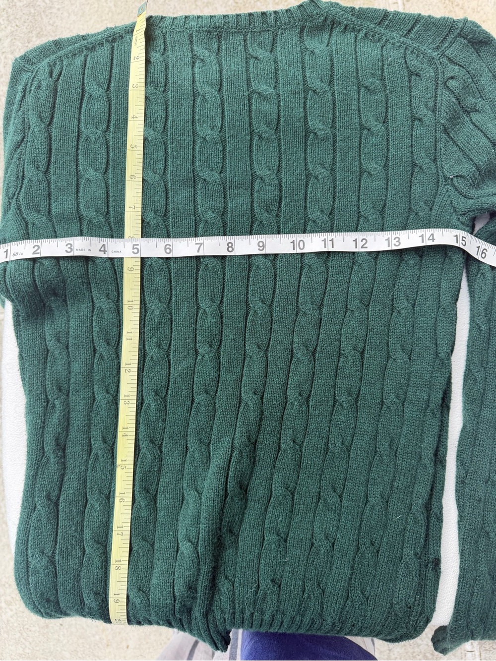 Ralph Lauren Dark Green Cable Crewneck Sweater - Picture 3 of 3